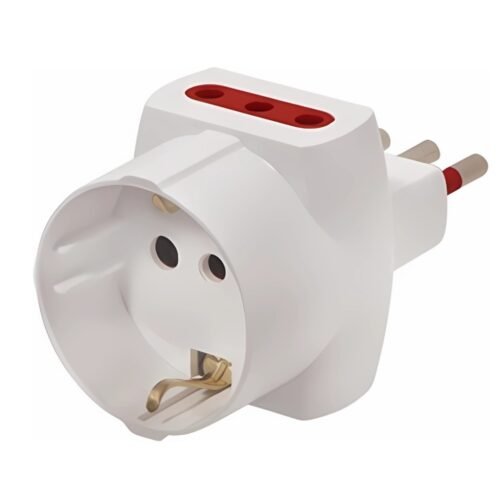 ADA168 Adaptador Conatel Schuko + 2x3L a Ficha 3L Blanco