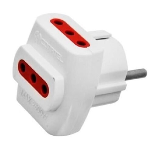 ADA179 Adaptador de Corriente Conatel 3x3L a Schuko 100-240V Blanco