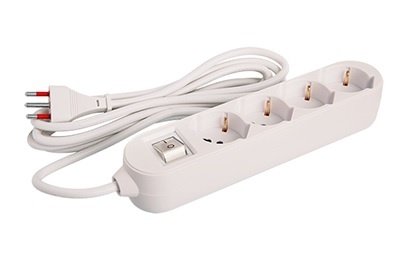 ALA03 Alargue Conatel 3m 4x Schuko 2500W Blanco