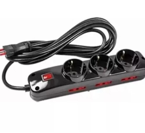 ALA06 Alargue Conatel 3m 3xSchuko 6x3L 2500W Negro