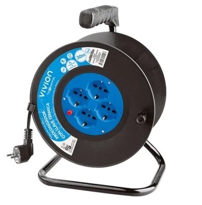 ALA18 Alargue Carrete Conatel 30m 4xSchuko 2500W