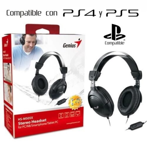 AUD239 Audífonos Genius HS-M505X c/Micrófono Jack 3.5mm Negro