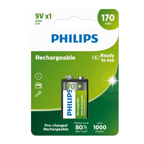BAT110 Batería Recargable Philips 9V 170mAh Pack Individual