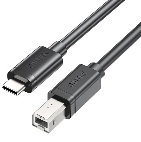 Cable USB-C a USB-B para Impresoras 1m 480Mbps