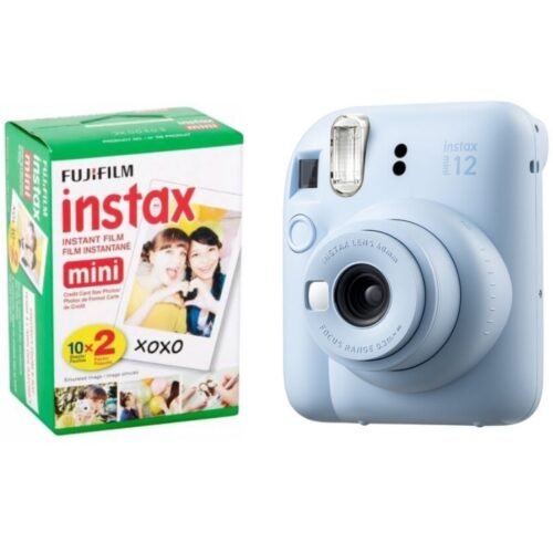 CAM769PAP32 Combo Cámara Fuji Instax Mini 12 Azul + Película Instantánea Mini x20