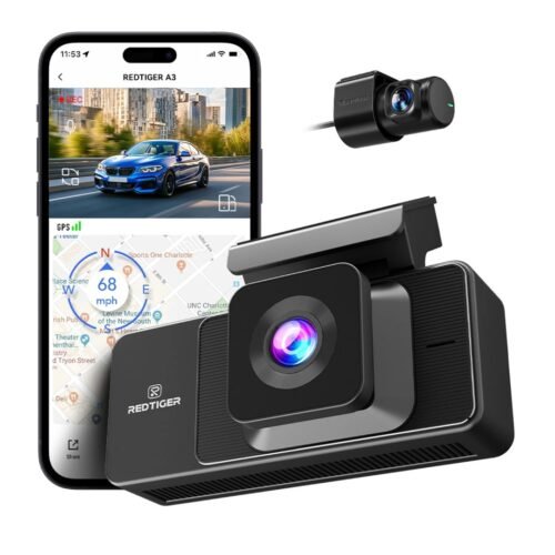 CAM809 Dashcam Redtiger A3 3 Canales 2.5K Vehicular Wi-Fi