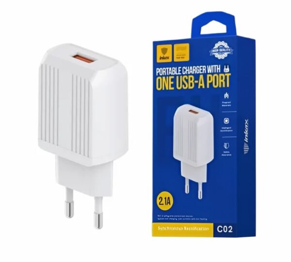 CAR437 Cargador de Pared Inkax USB-A 2.1A Blanco