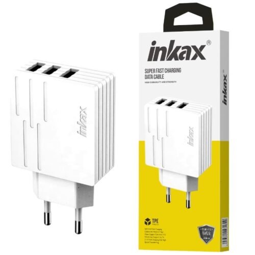 CAR457 Cargador de Pared Inkax 3xUSB-A 28W 2.1A Blanco