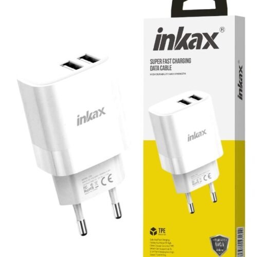CAR464 Cargador de Pared Inkax Dual USB-A 2.4A Blanco