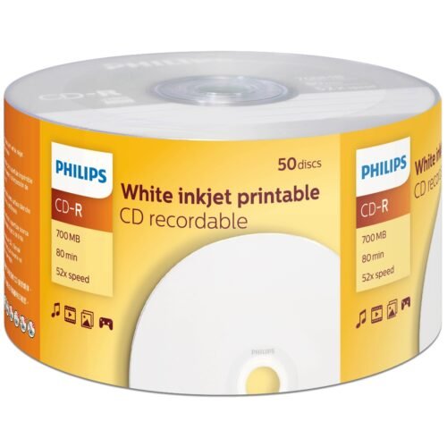 CD-R Philips 52x 700MB 80min Printable Bulk 50 Unidades