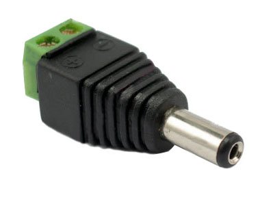 Conector DC 12V 2.1x5.5mm Macho para CCTV