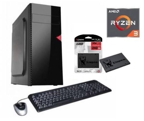 EQU969DIS217 Combo Equipo AMD Ryzen 3 3200G 8GB DDR4 + SSD Kingston 240GB