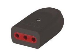 FIC06 Adaptador Ficha 3L Hembra con Tierra Negro