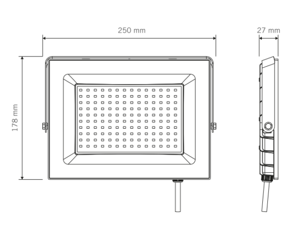 Foco LED Vivion 100W IP65 Luz Fría Negro