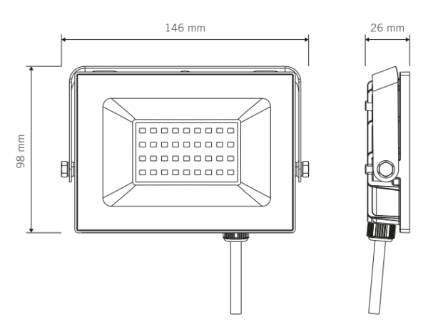 Foco LED Vivion 30W IP65 Luz Fría Negro