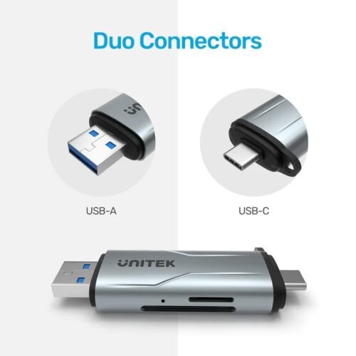 LEC83 Lector de memoria Unitek R1010A Dual USB-A y USB-C