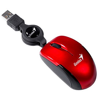 MOU109 Mini Mouse Genius Retráctil USB Rojo