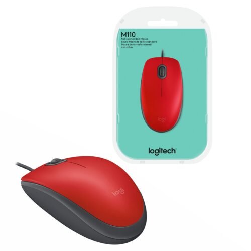 MOU159 Mouse Logitech M110 Silent Óptico USB Rojo