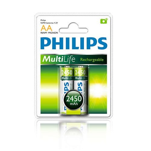 PIL41 Pilas Recargables Philips AA 2450mAh Pack 2 unidades