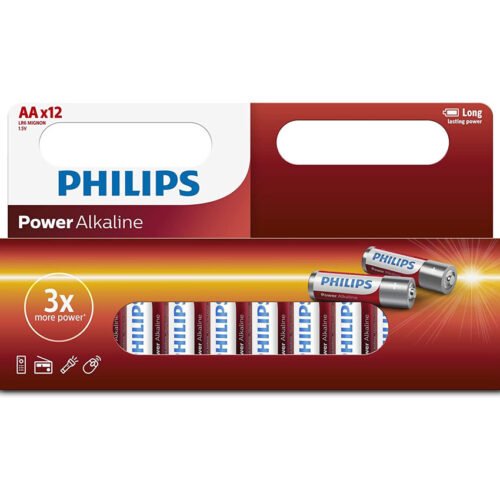 Pilas Alcalinas Philips AA 1.5V Pack 12 unidades