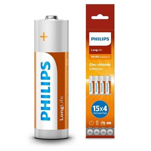 PIL58 Pilas Philips LongLife AA 1.5V Pack 60 unidades