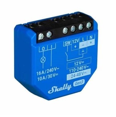 REL245 Relé Shelly 1 GEN3 Wi-Fi 16A Compacto