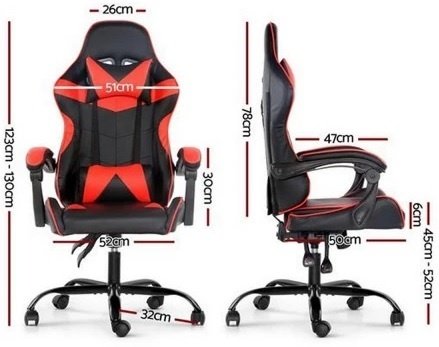 Silla Gamer ROM Negro/Rojo Reclinable