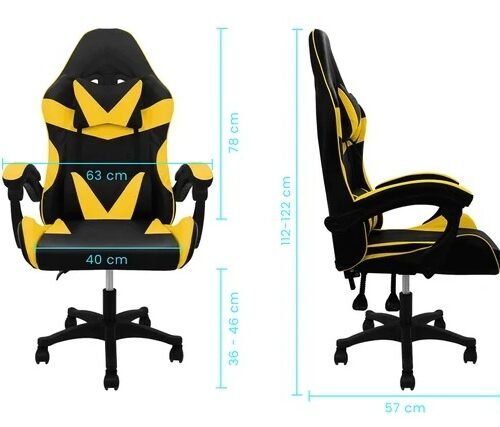 Silla Gamer ROM Negro/Amarillo Reclinable