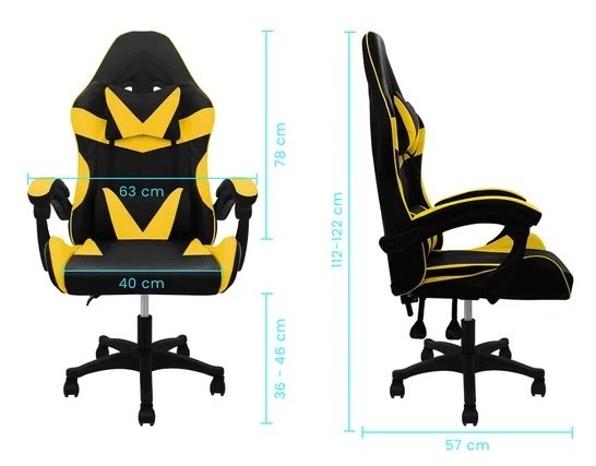 Silla Gamer ROM Negro/Amarillo Reclinable