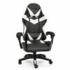 Silla Gamer Ergonómica con Masajes Negra y Blanca