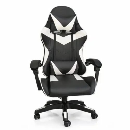 Silla Gamer Ergonómica con Masajes Negra y Blanca