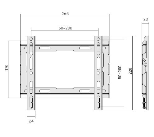 SOP117 Soporte TV Fijo Perfil Bajo Montaje en Pared hasta 43'