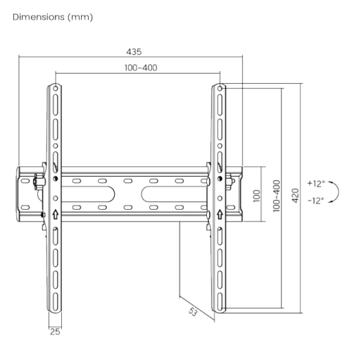 SOP124 Soporte de pared Brateck inclinable para TV 32-70''