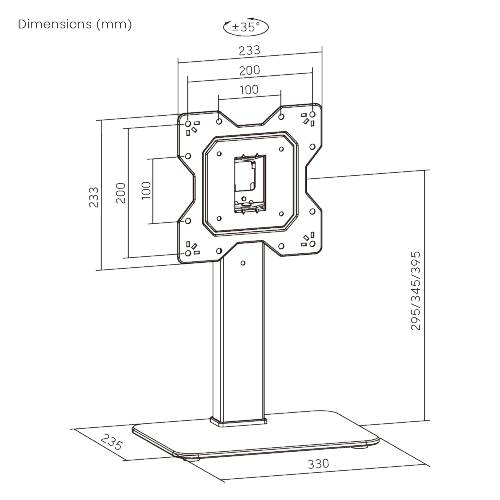 SOP137 Soporte de escritorio Brateck giratorio hasta 43"